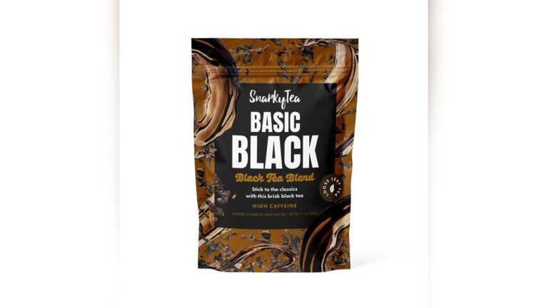 SnarkyTea Basic Black Tea Blend bag with high caffeine