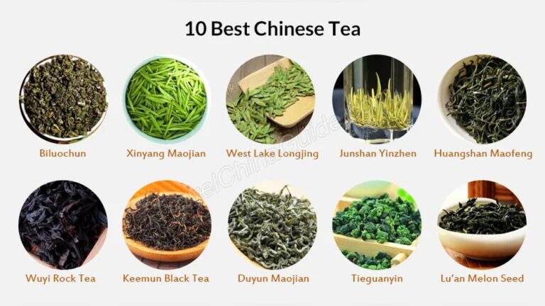 10 best Chinese teas: Biluochun, Xinyang Maojian, Longjing, YinZhen, Maofeng, Rock Tea, Keemun, Tieguanyin, Lu'an Melon Seed