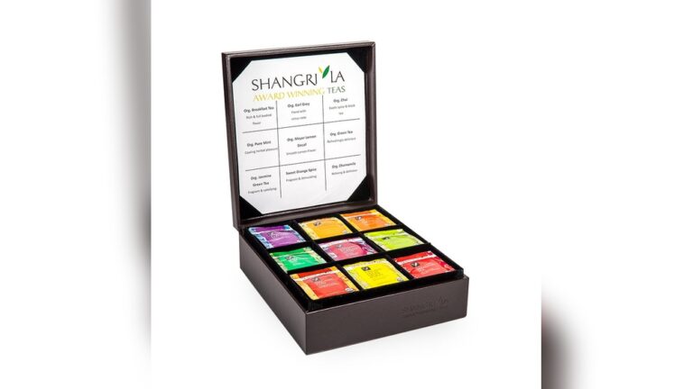Shangri La award-winning luxury tea collection gift box with 9 assorted flavors