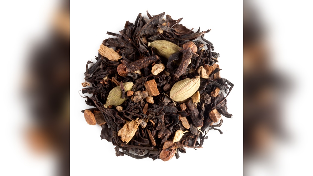 Masala chai loose leaf tea with cardamom, cloves, and ginger