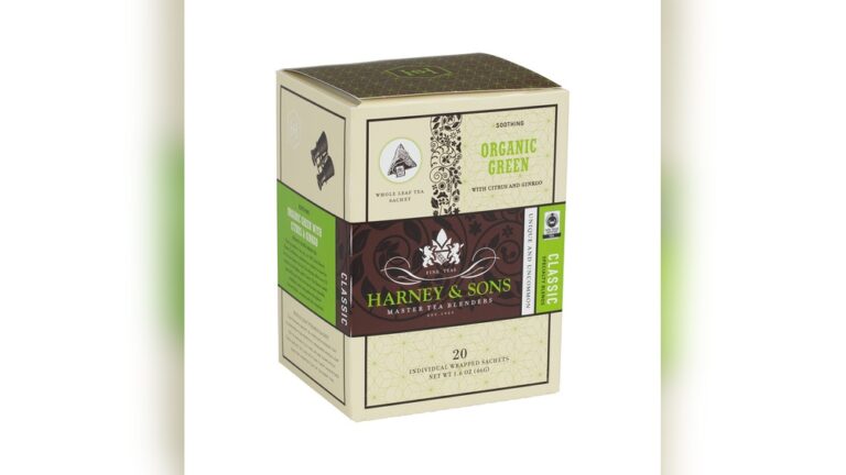 Harney & Sons Organic Green Tea box with Citrus and Ginkgo