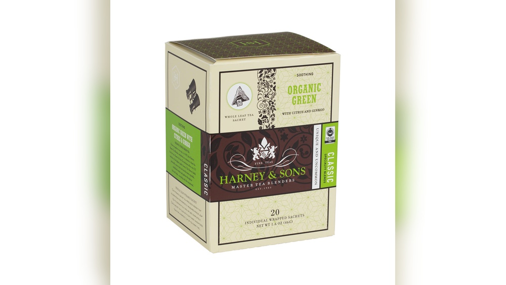 Harney & Sons Organic Green Tea box with Citrus and Ginkgo