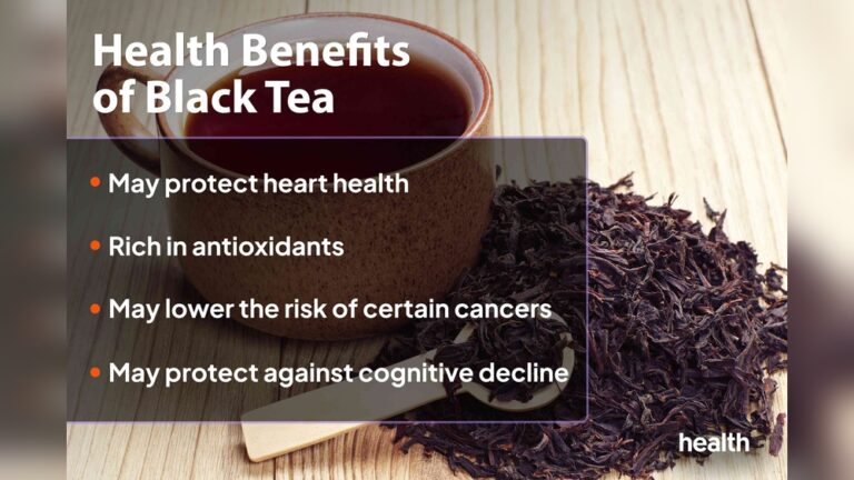 Health benefits of black tea: heart health, antioxidants, cancer risk, cognitive decline