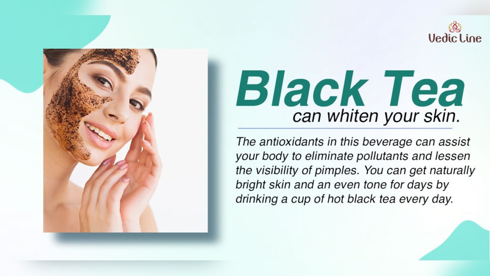 Woman with black tea scrub on face, showing skin benefits of black tea.