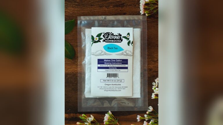 Oregon Kombucha black tea for one gallon, brewing instructions